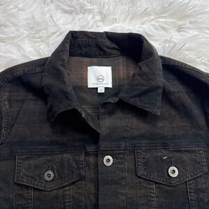 AG Adriano Goldschmied Corduroy Trucker Jacket Men's Medium M Black Brown New